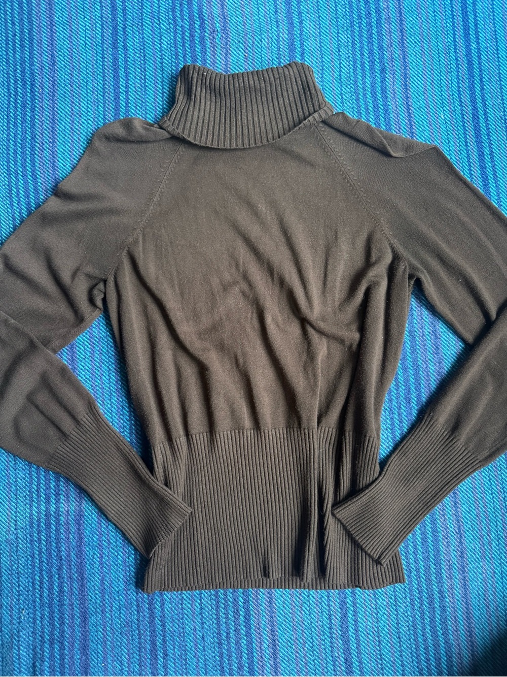 Apostrophe Brown Turtleneck Ribbed-Waist Women's Sweater